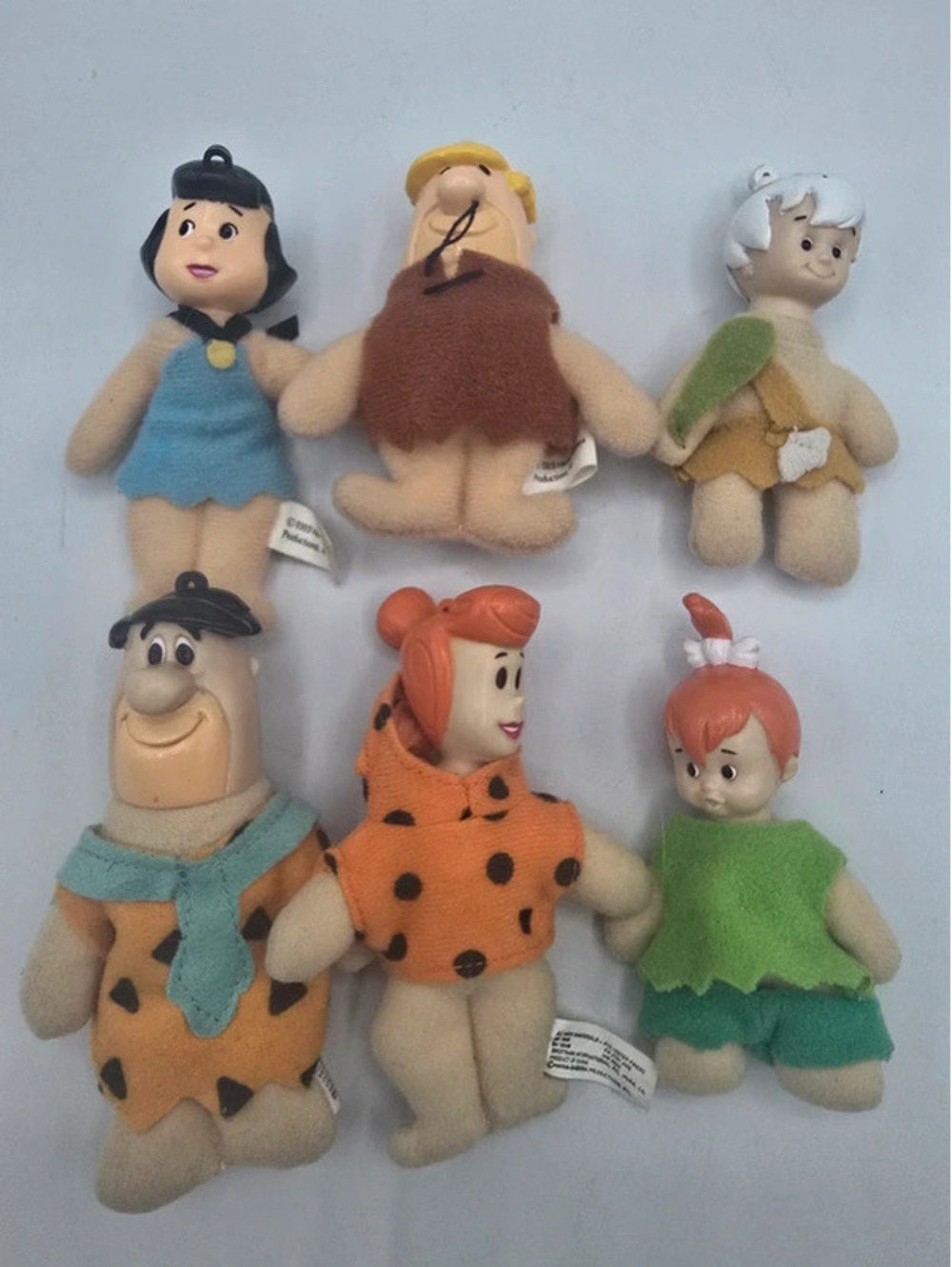 1989  The Flintstones Denny's Mini Plush Figures Set of 6